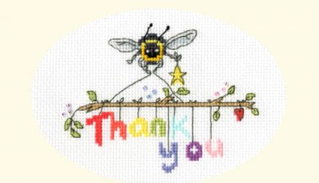 click here to view larger image of Card - Bee-ing Thankful (counted cross stitch kit)