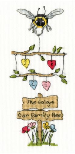 click here to view larger image of Our Family Bee  (counted cross stitch kit)
