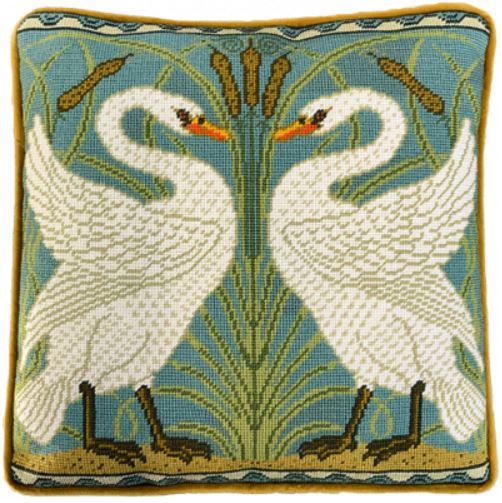 click here to view larger image of Swan Rush and Iris Tapestry (needlepoint kit)