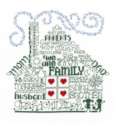 click here to view larger image of Let's Be Family (counted cross stitch kit)