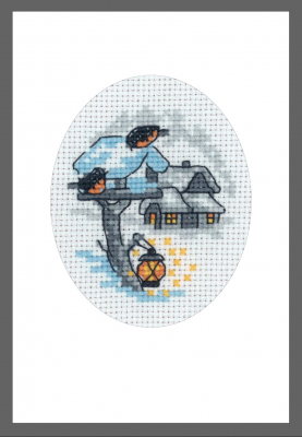 click here to view larger image of Card - Birdhouse (counted cross stitch kit)