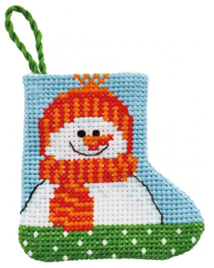 click here to view larger image of Snowman Ornament (counted cross stitch kit)
