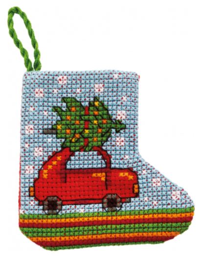 click here to view larger image of Christmas Car Ornament (counted cross stitch kit)
