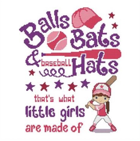 click here to view larger image of Balls Bats & Baseball Hats (Marcia Manning) (chart)