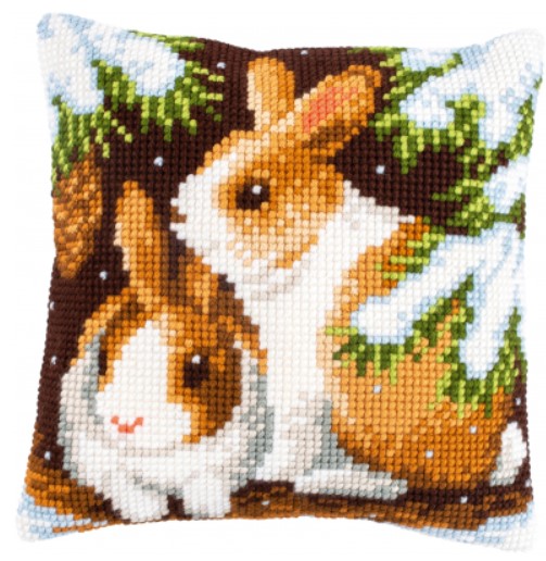 click here to view larger image of Rabbits in the Snow (counted cross stitch kit)