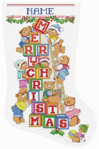 click here to view larger image of Beary Merry Christmas Stocking, A (chart)
