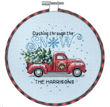 click here to view larger image of Holiday Family Truck  (counted cross stitch kit)