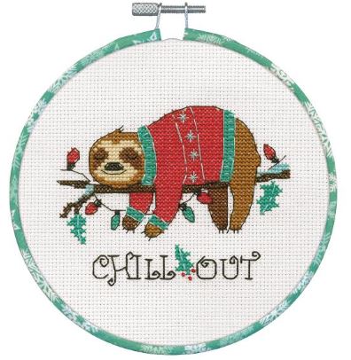 click here to view larger image of Christmas Sloth (counted cross stitch kit)
