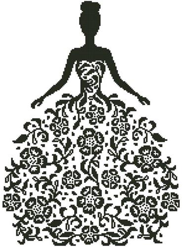 click here to view larger image of Woman Silhouette with Flowers (chart)