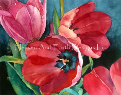 click here to view larger image of 3 Red Tulips/Mini - Yvonne Hemingway (chart)