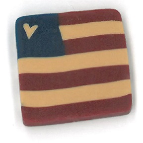 click here to view larger image of Large Folk Art Square Flag (buttons)