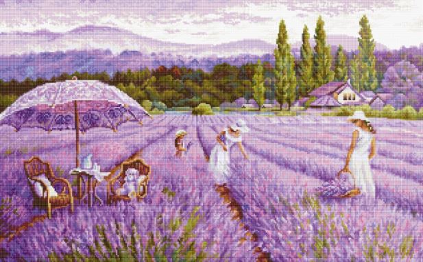 click here to view larger image of Lavender Field (counted cross stitch kit)