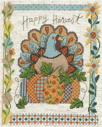 click here to view larger image of Happy Harvest Turkey - Diane Arthurs (counted cross stitch kit)