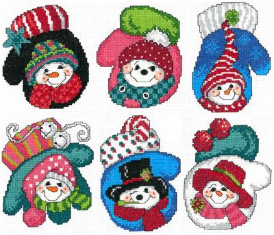 click here to view larger image of Snowman Mittens (chart)
