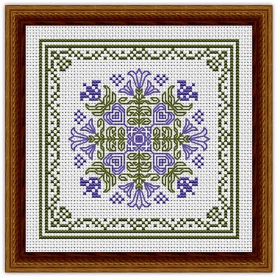 click here to view larger image of July Hearts Square with Bellflowers (chart)