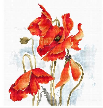 click here to view larger image of Poppies, The (counted cross stitch kit)