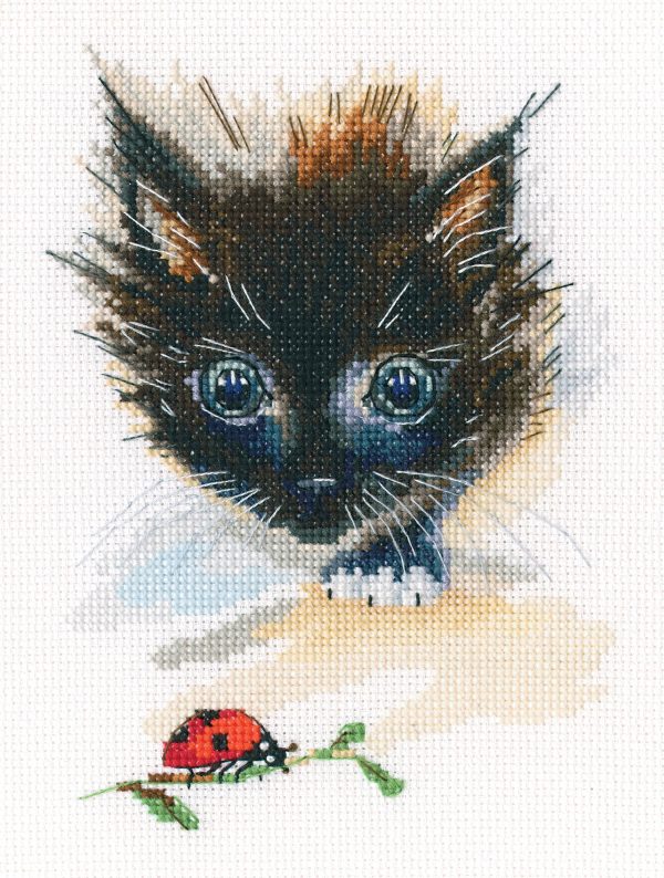 click here to view larger image of Ladybug and Super Cat (counted cross stitch kit)