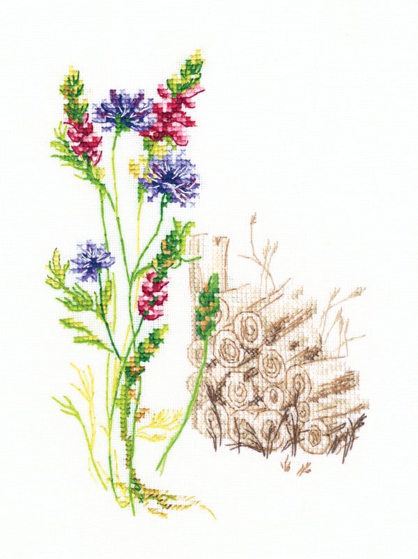 click here to view larger image of Bloomy Herbs M778 (counted cross stitch kit)