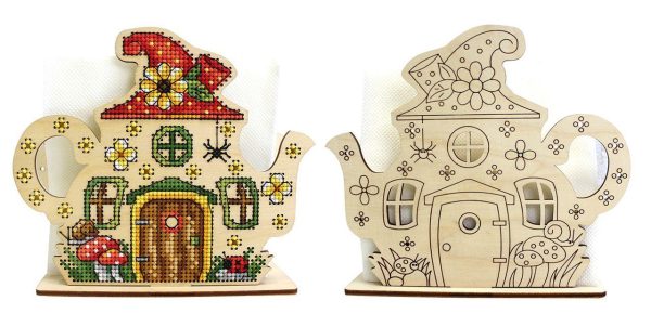click here to view larger image of Fairytale House Napkin Holder (counted cross stitch kit)