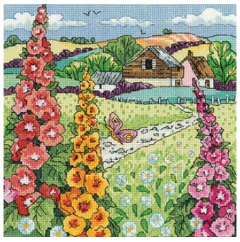 click here to view larger image of Hollyhock Farm (counted cross stitch kit)
