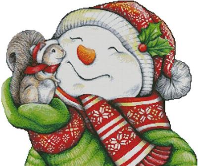 click here to view larger image of Snowman with Squirrel (no background) (chart)