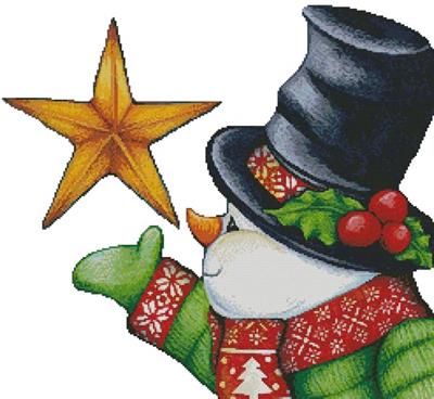 click here to view larger image of Snowman with Star (no background) (chart)