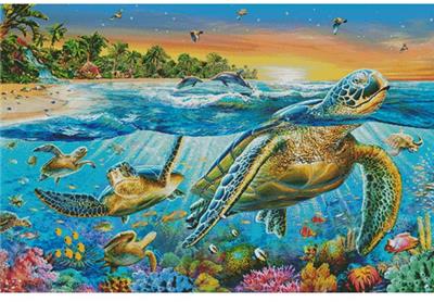 click here to view larger image of Underwater Turtles (Large) (chart)