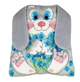 click here to view larger image of Bunny Cushion (counted cross stitch kit)