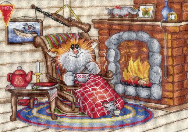 click here to view larger image of Cozy Evening (counted cross stitch kit)