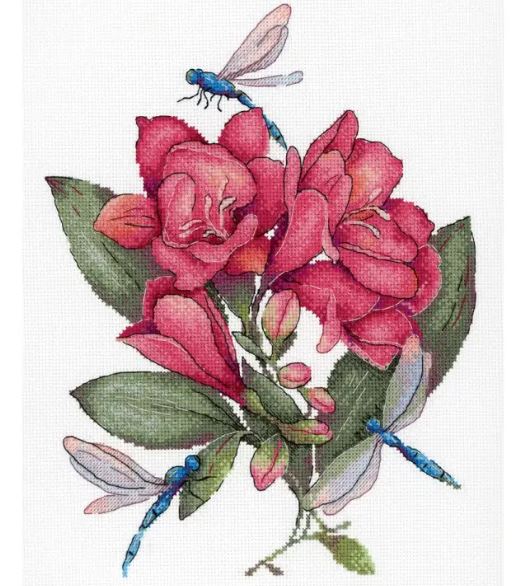 click here to view larger image of Delightful Freesia (counted cross stitch kit)