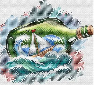 click here to view larger image of Sea Message (counted cross stitch kit)