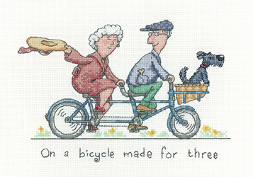 click here to view larger image of Golden Years - Bicycle Made for Three (Aida only) (counted cross stitch kit)