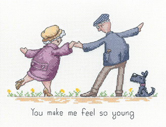 click here to view larger image of Golden Years - You Make Me Feel So Young (Aida only) (counted cross stitch kit)
