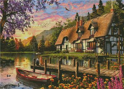 click here to view larger image of Cottage Evening Sunset (Large) (chart)