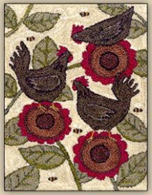 click here to view larger image of Bloomin Hens (Punchneedle)