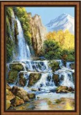 click here to view larger image of Landscape with Waterfall (counted cross stitch kit)