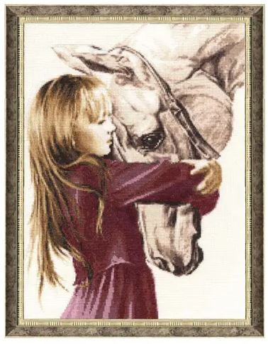 click here to view larger image of Girl with a Horse (counted cross stitch kit)