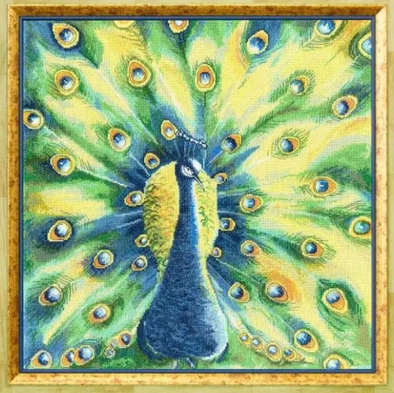 click here to view larger image of Peacock (counted cross stitch kit)
