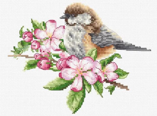 click here to view larger image of Tit on the Branch, The (counted cross stitch kit)