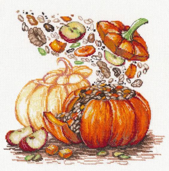 click here to view larger image of Ghapama Stuffed Pumpkin (counted cross stitch kit)