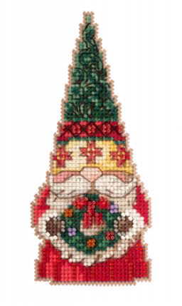 click here to view larger image of Gnome with Wreath 2022 (counted cross stitch kit)