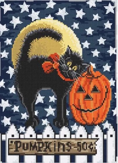 click here to view larger image of Don't be a Scaredy Cat!  (counted cross stitch kit)