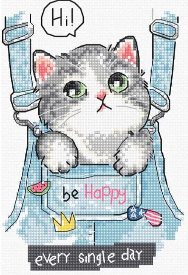 click here to view larger image of Be Happy!  (counted cross stitch kit)