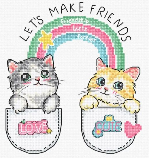 click here to view larger image of Let's Make Friends! (counted cross stitch kit)