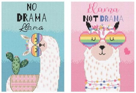 click here to view larger image of No Drama Llama (counted cross stitch kit)
