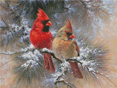 click here to view larger image of Cardinals in a Christmas Tree (chart)