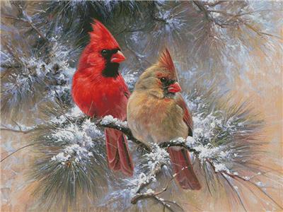 click here to view larger image of Cardinals in a Christmas Tree (Large) (chart)