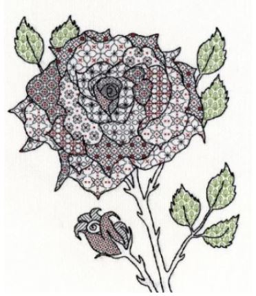 click here to view larger image of Rose - Blackwork  (counted cross stitch kit)