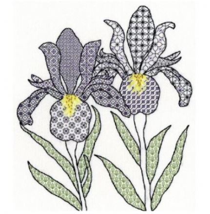 click here to view larger image of Iris - Blackwork  (counted cross stitch kit)