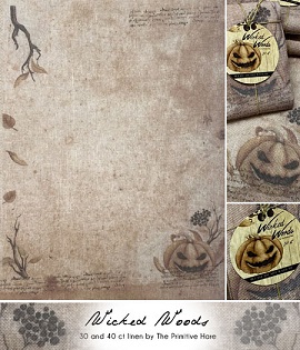 click here to view larger image of Wicked Woods - 30ct  (Primitive Hare Fabric)